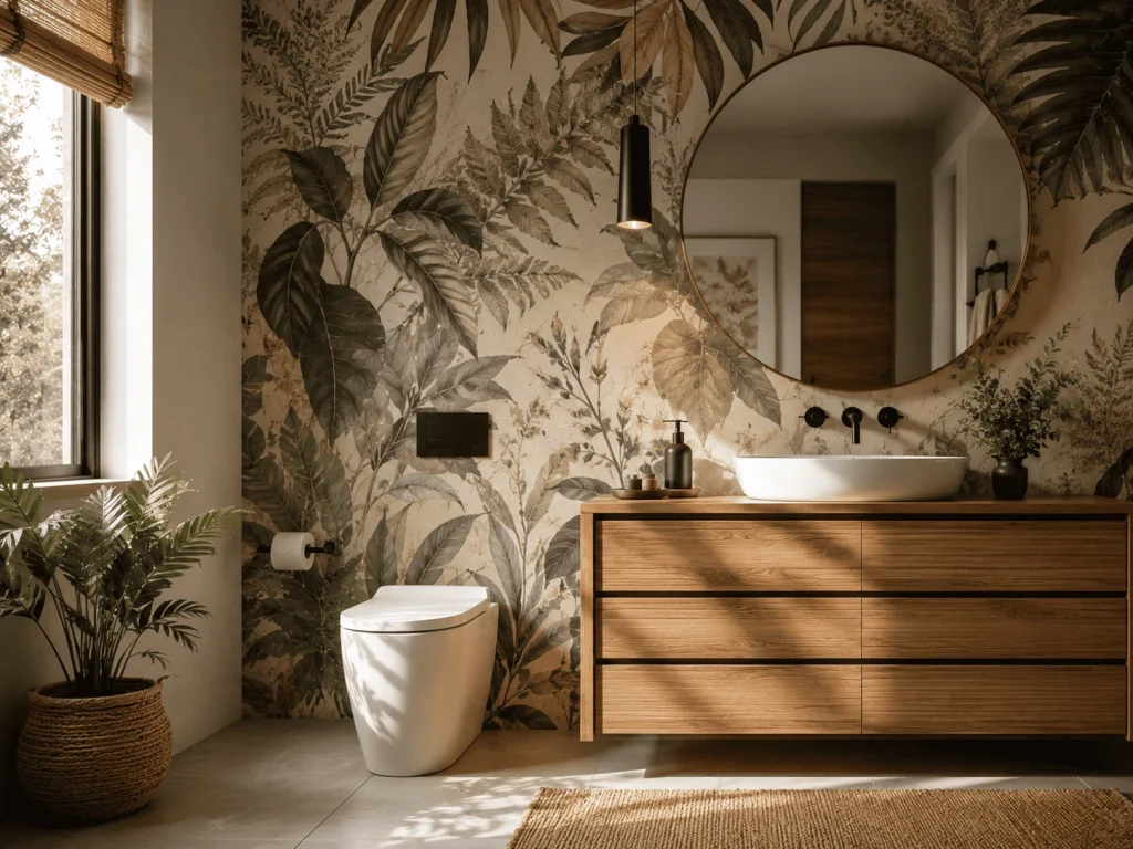 Badezimmer mit Tapete gestalten