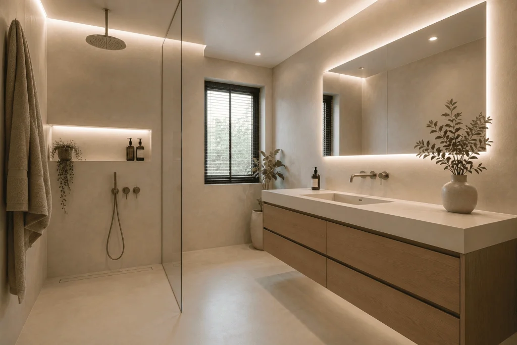 Fugenloses Badezimmer modern