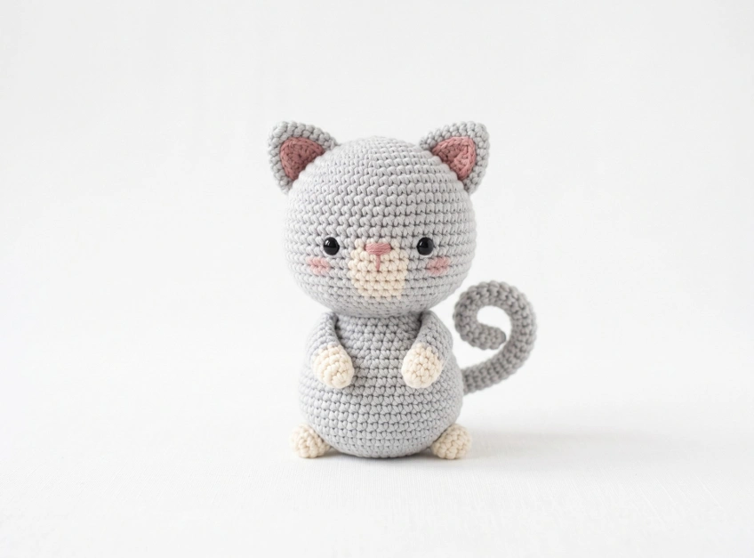 35+ Free Crochet Cat Patterns You’ll Love 7 Gray Kitten Amigurumi