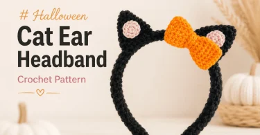 Halloween Cat Ear Headband Crochet Pattern