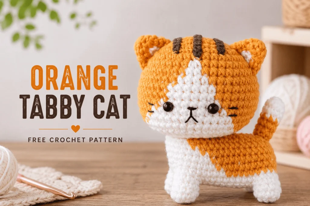 35+ Free Crochet Cat Patterns You’ll Love 3 Orange Tabby Cat Crochet(1)