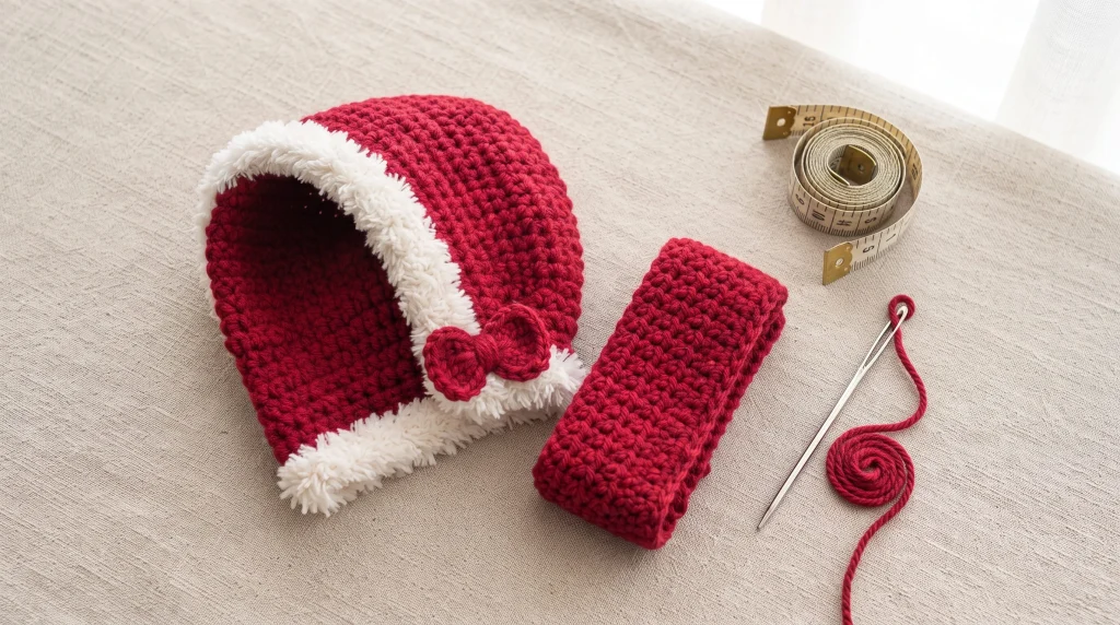 Bonnet, Bow & Scarf