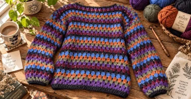 Colorful Crochet Granny Stitch Sweater Pattern
