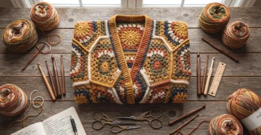 12 Free Hexagon and Granny Square Crochet Cardigan Patterns