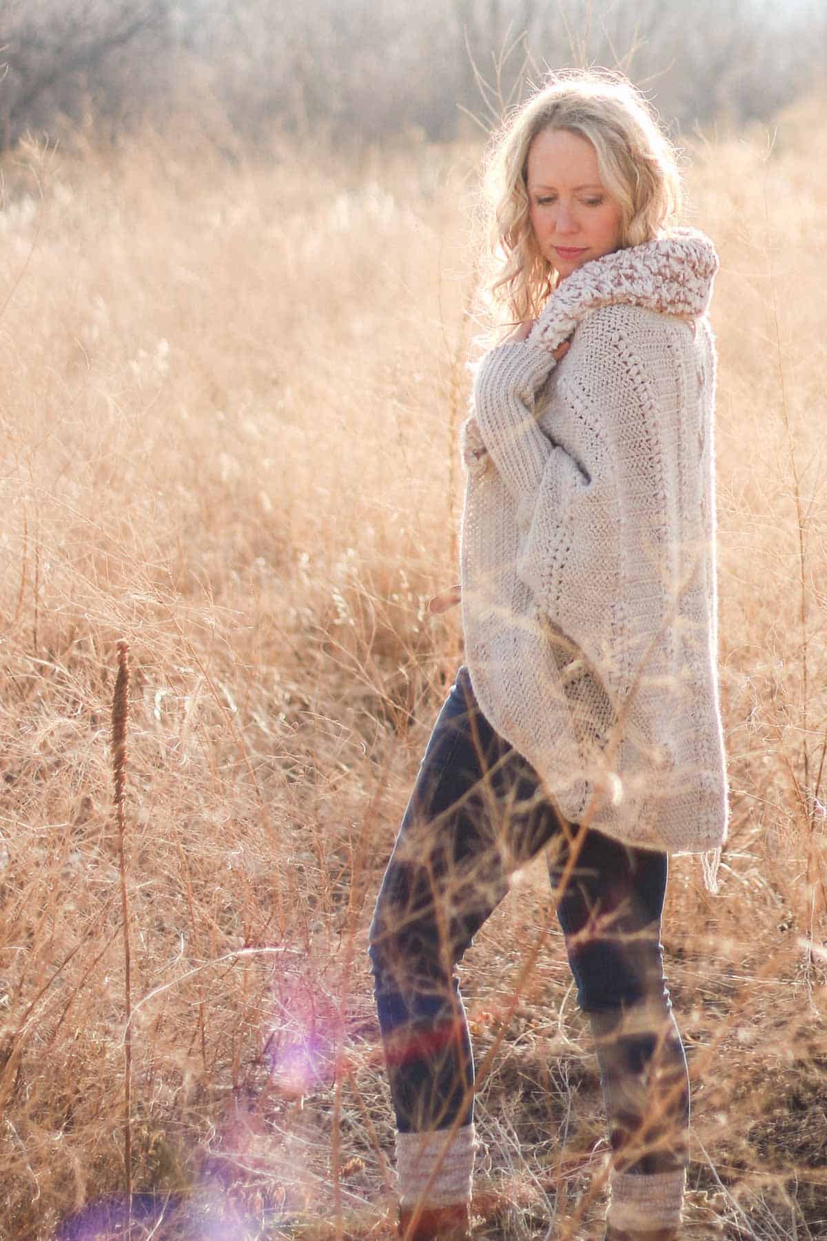 Backcountry Cardigan — crochet cardigan pattern photo from Make & Do Crew