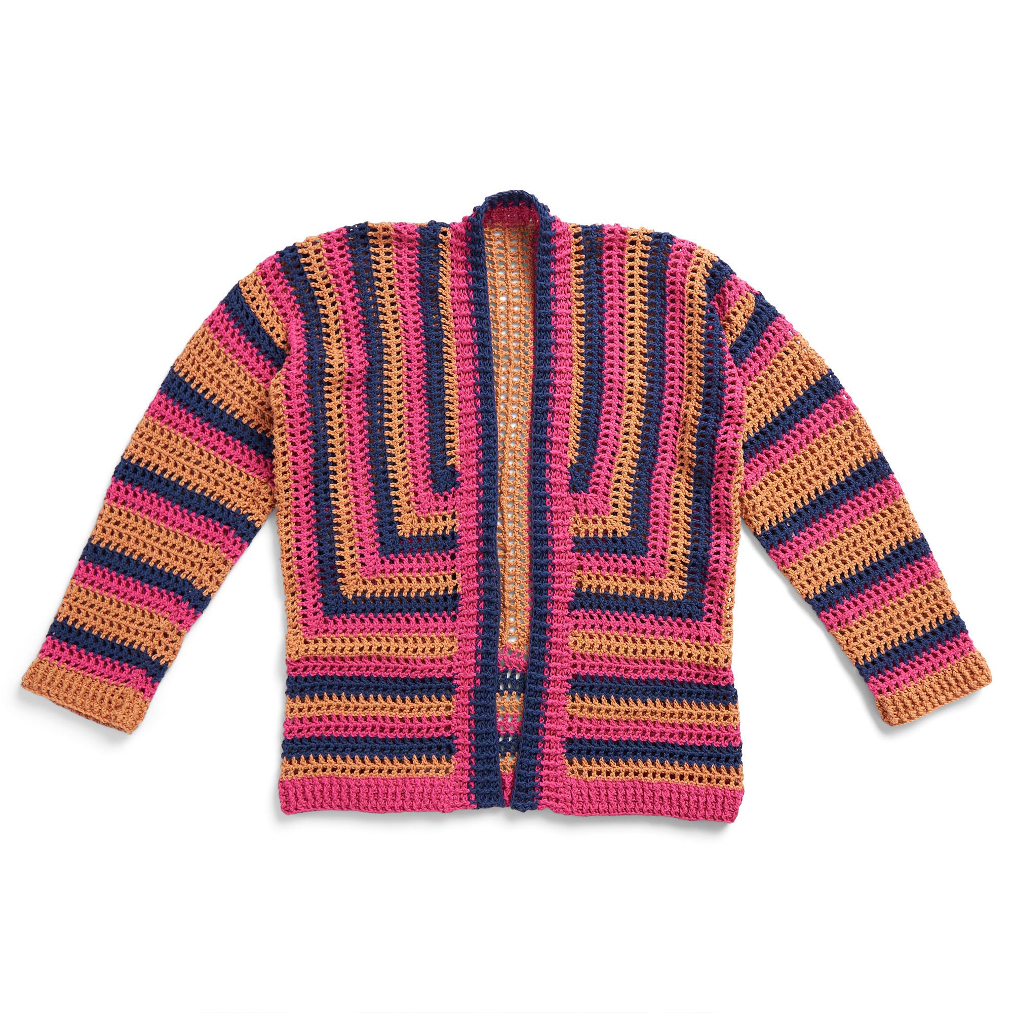 Bernat Bold Mesh Crochet Cardigan — crochet cardigan pattern photo from Yarnspirations