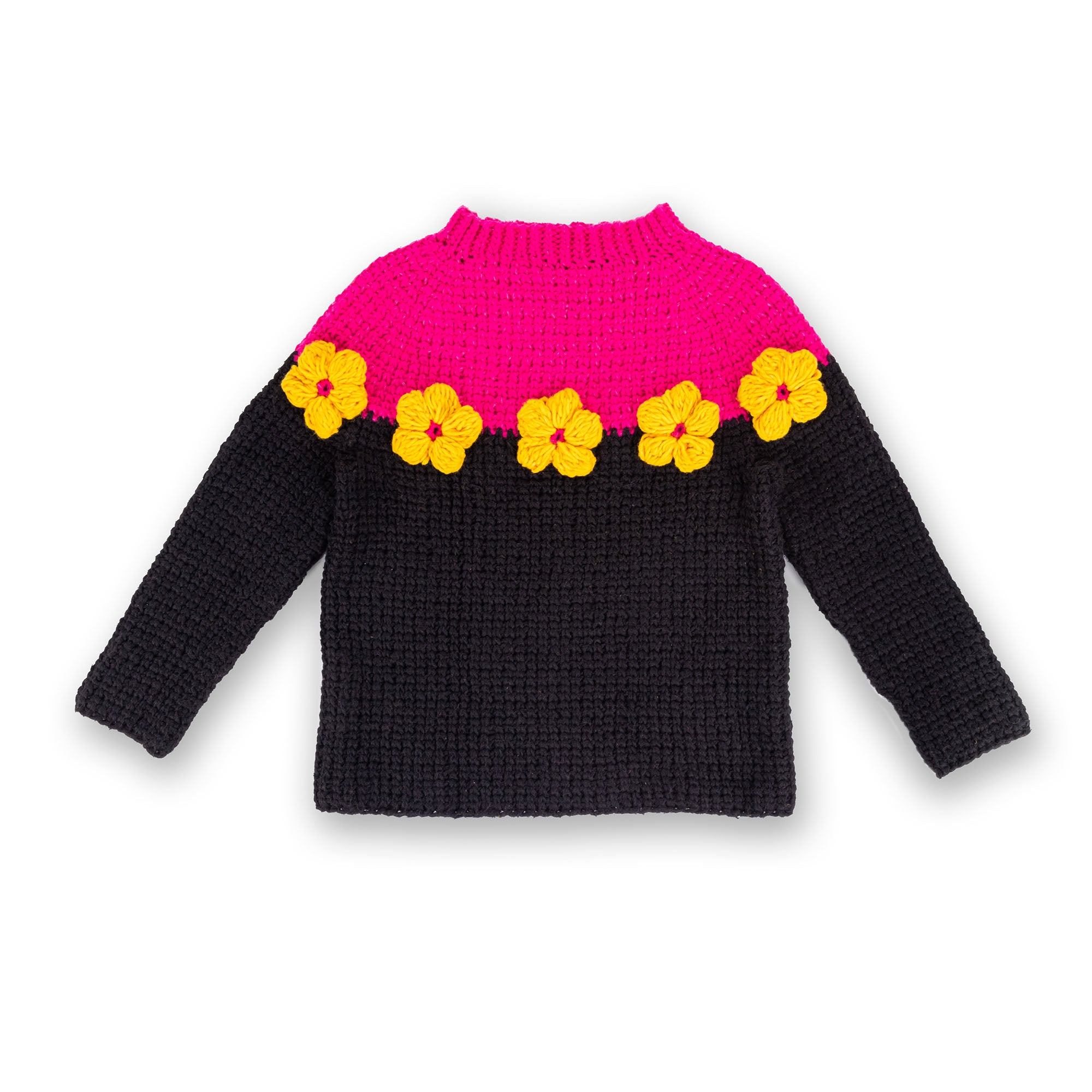 Bernat Crochet Daisy Ring Sweater original crochet pullover photograph