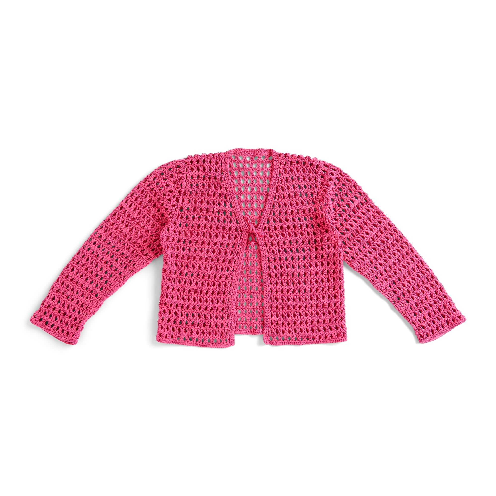 Bernat Crochet Mesh Cardigan — crochet cardigan pattern photo from Yarnspirations