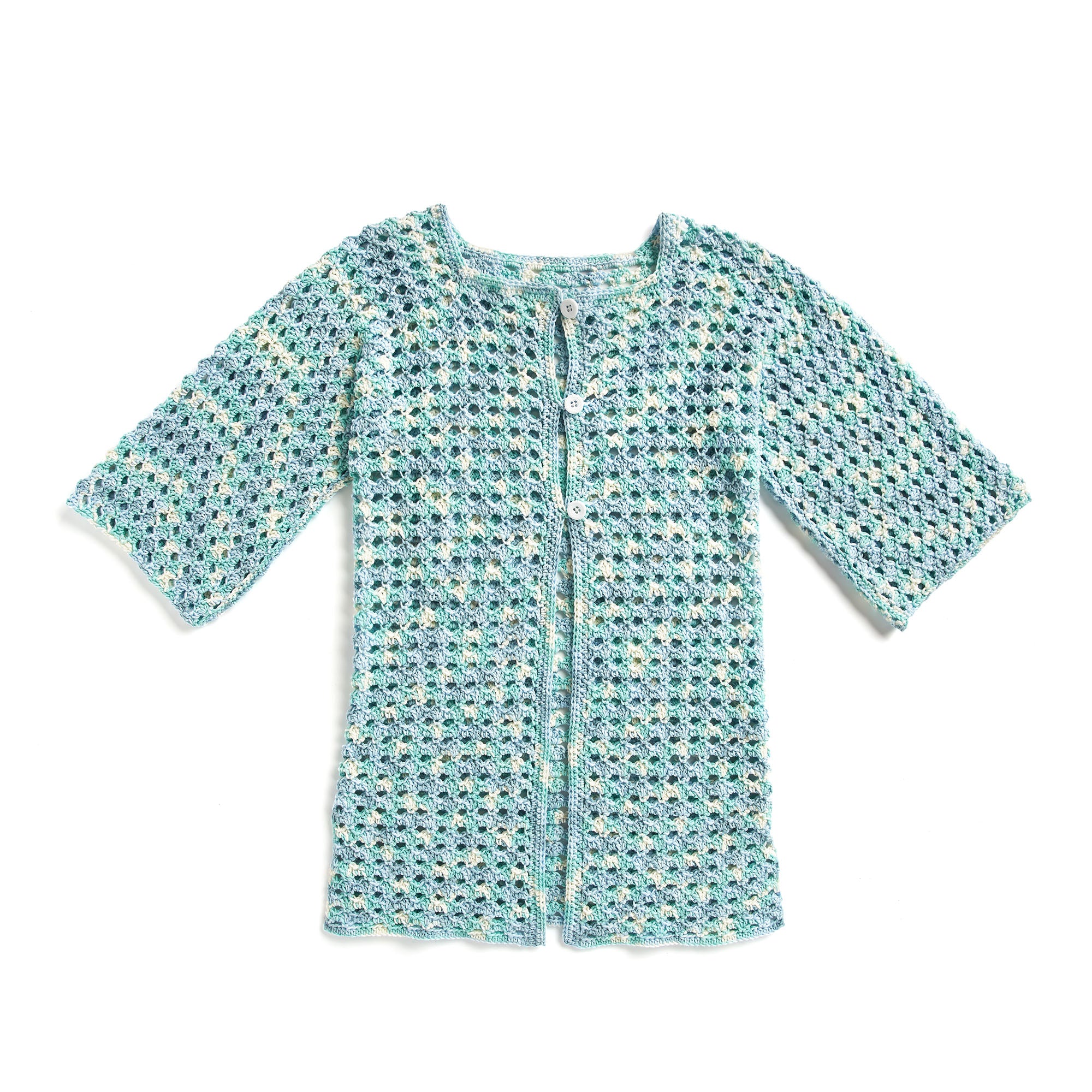 Bernat Crochet Summer Cardigan — crochet cardigan pattern photo from Yarnspirations