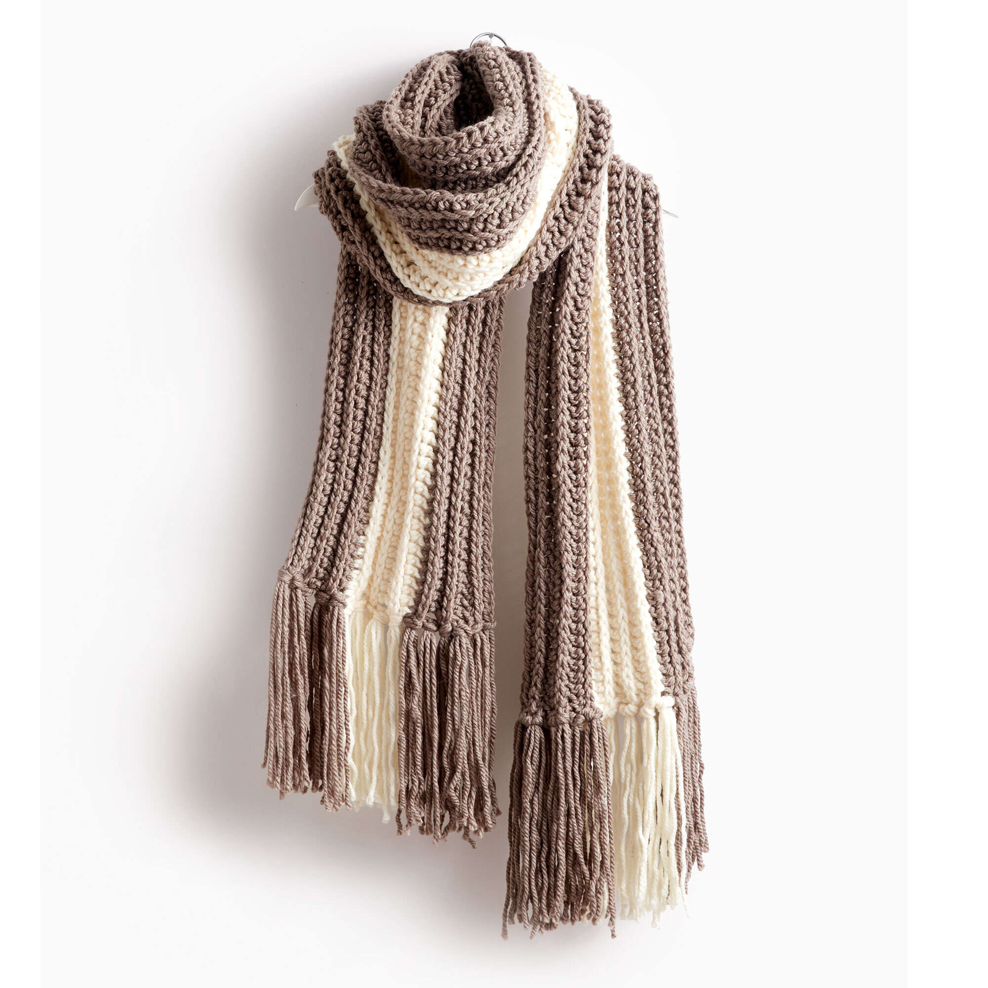 Bernat Highline Crochet Super Scarf shown in the original Yarnspirations pattern photograph