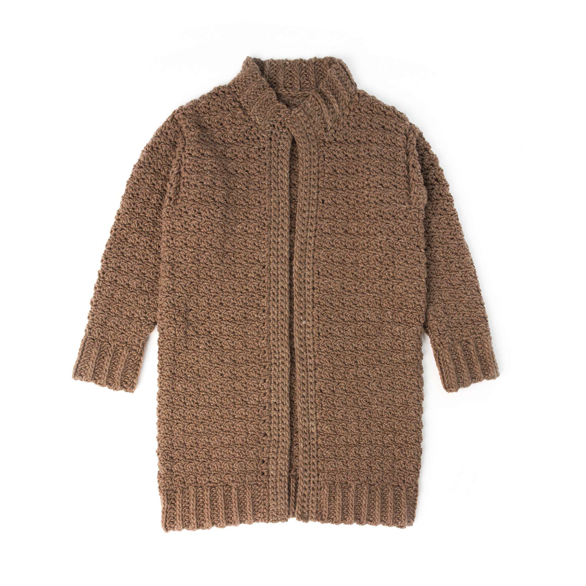 Bernat Slouchy Crochet Cardigan — crochet cardigan pattern photo from Yarnspirations