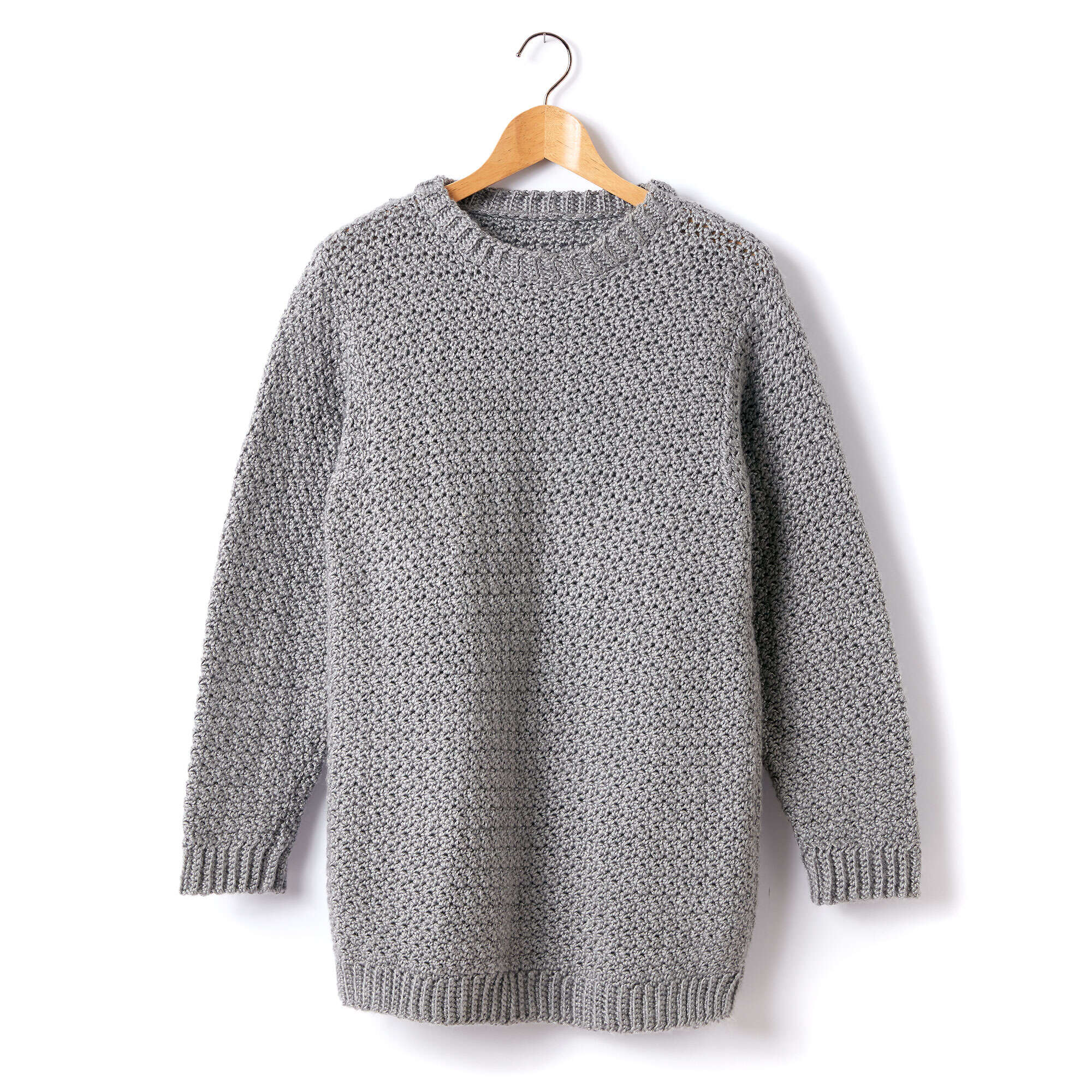 Caron Adult Crochet Crew Neck Pullover original crochet pullover photograph