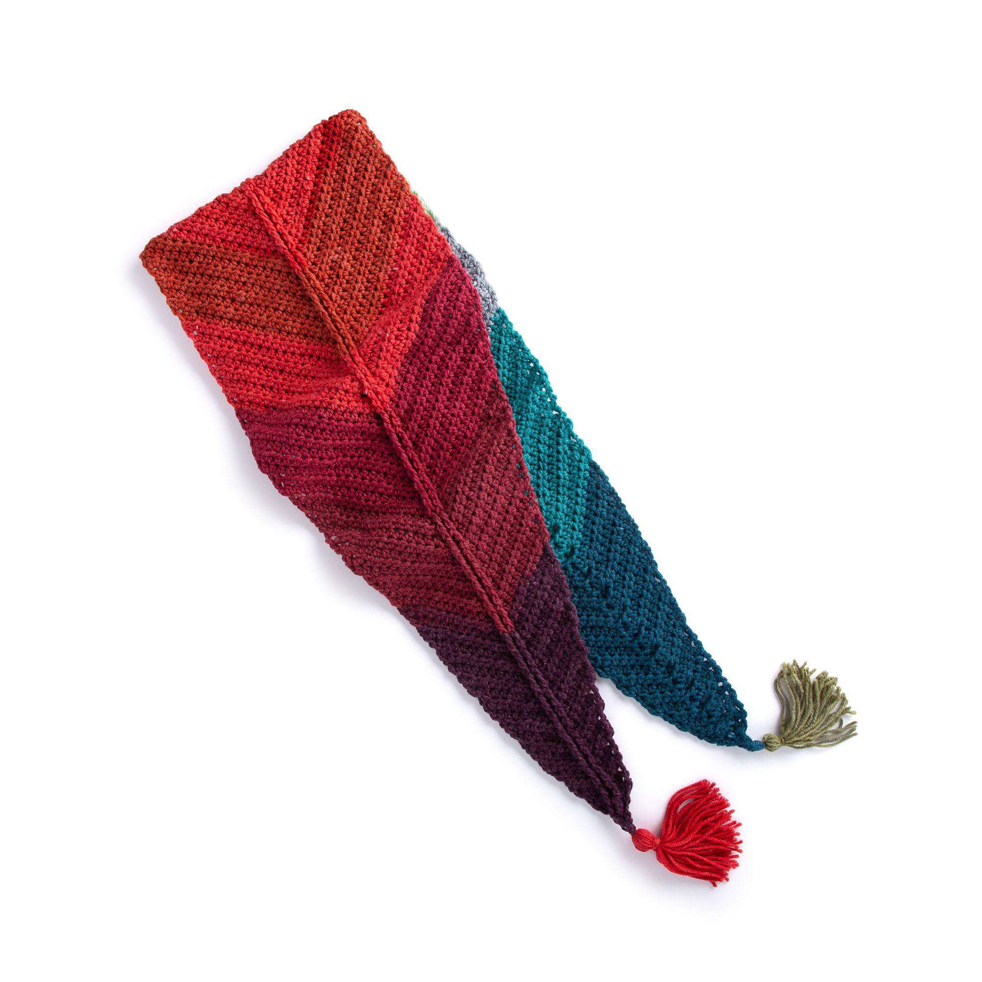 Caron Chevron Crochet Scarf shown in the original Yarnspirations pattern photograph
