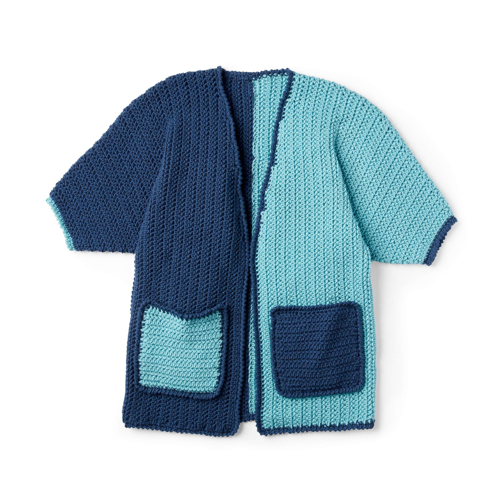 Caron Color Block Crochet Cardigan — crochet cardigan pattern photo from Yarnspirations