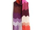 Caron Crochet Big Bargello Bands Scarf shown in the original Yarnspirations pattern photograph