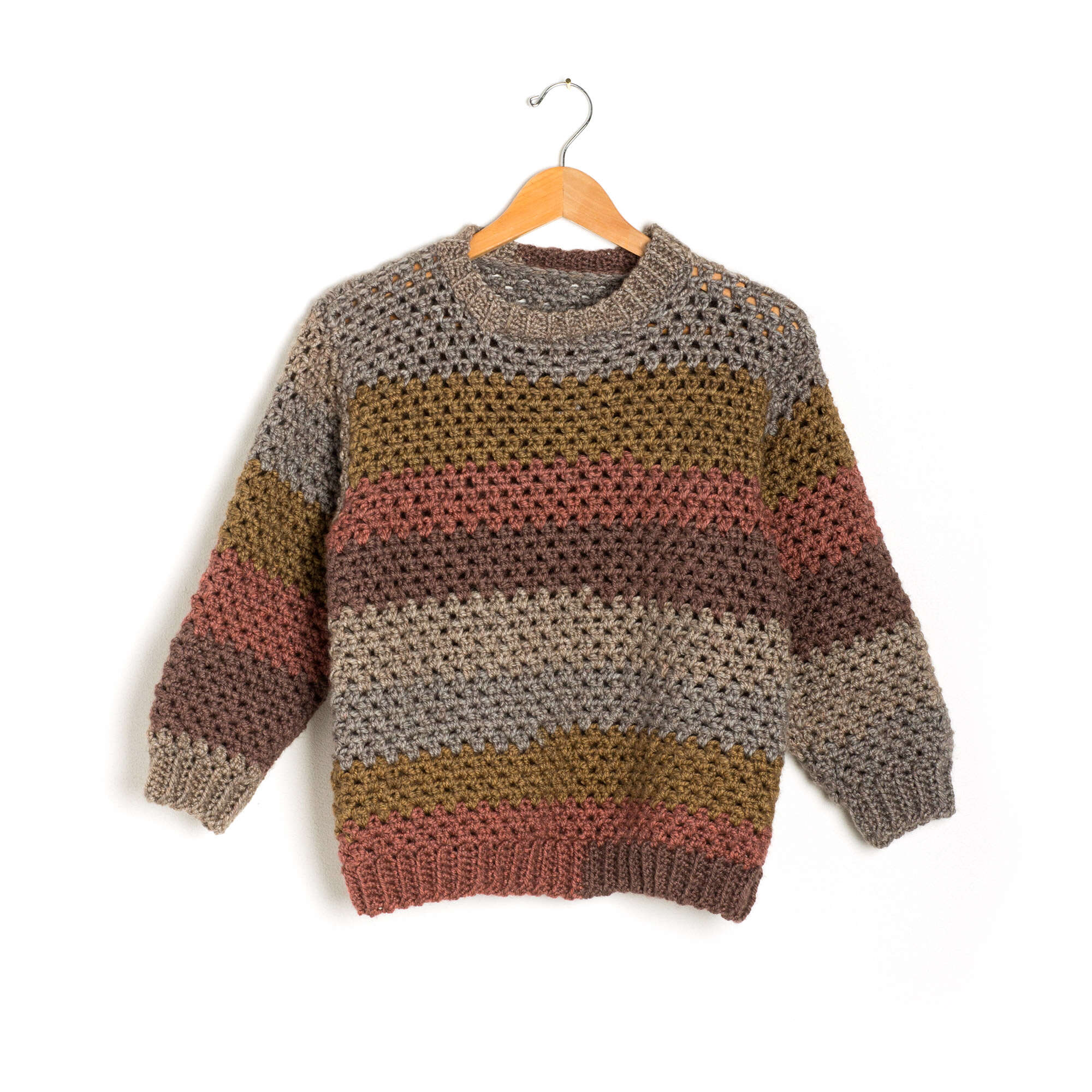 Caron Stepping Stripes Crochet Pullover original crochet pullover photograph