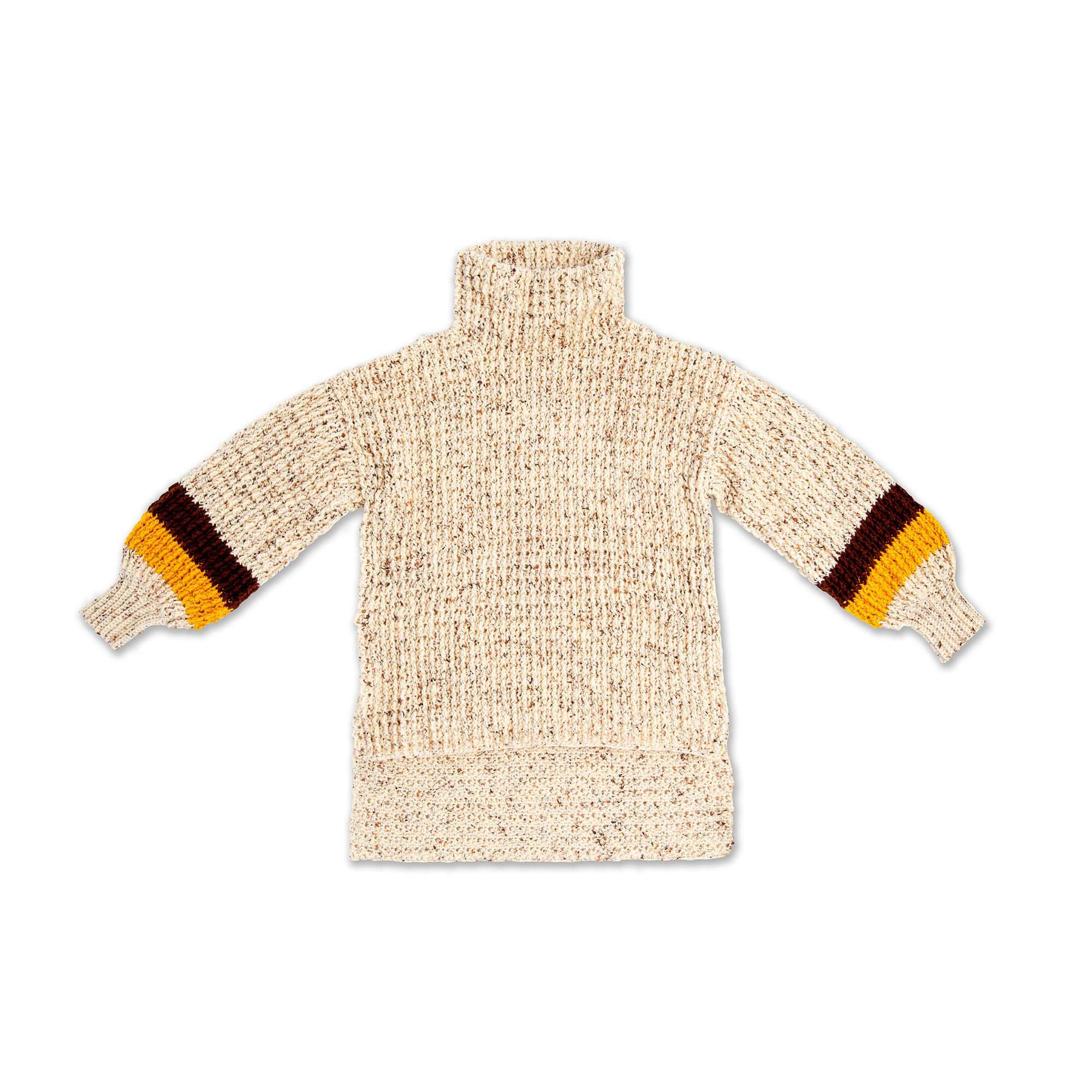 Caron Tweedy Crochet Pullover crochet sweater shown in the original Yarnspirations photograph