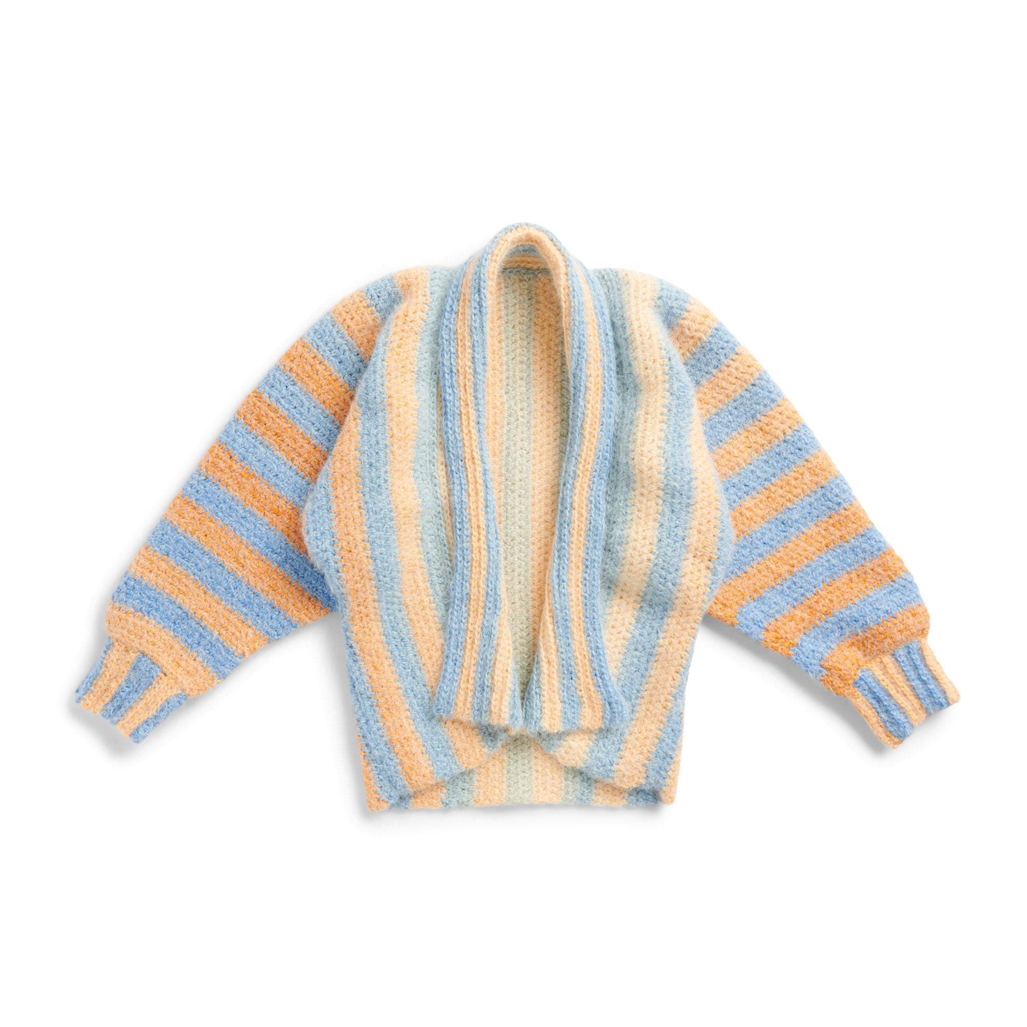 12 Easy Free Crochet Cardigan Patterns for Relaxed Everyday Layers 9 Caron Vertical Stripes Crochet Cardigan — crochet cardigan pattern photo from Yarnspirations