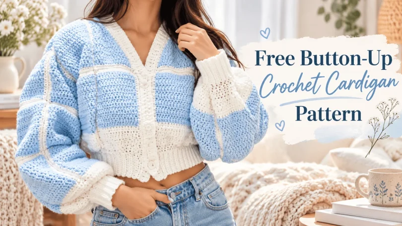 Free Button-Up Crochet Cardigan Pattern
