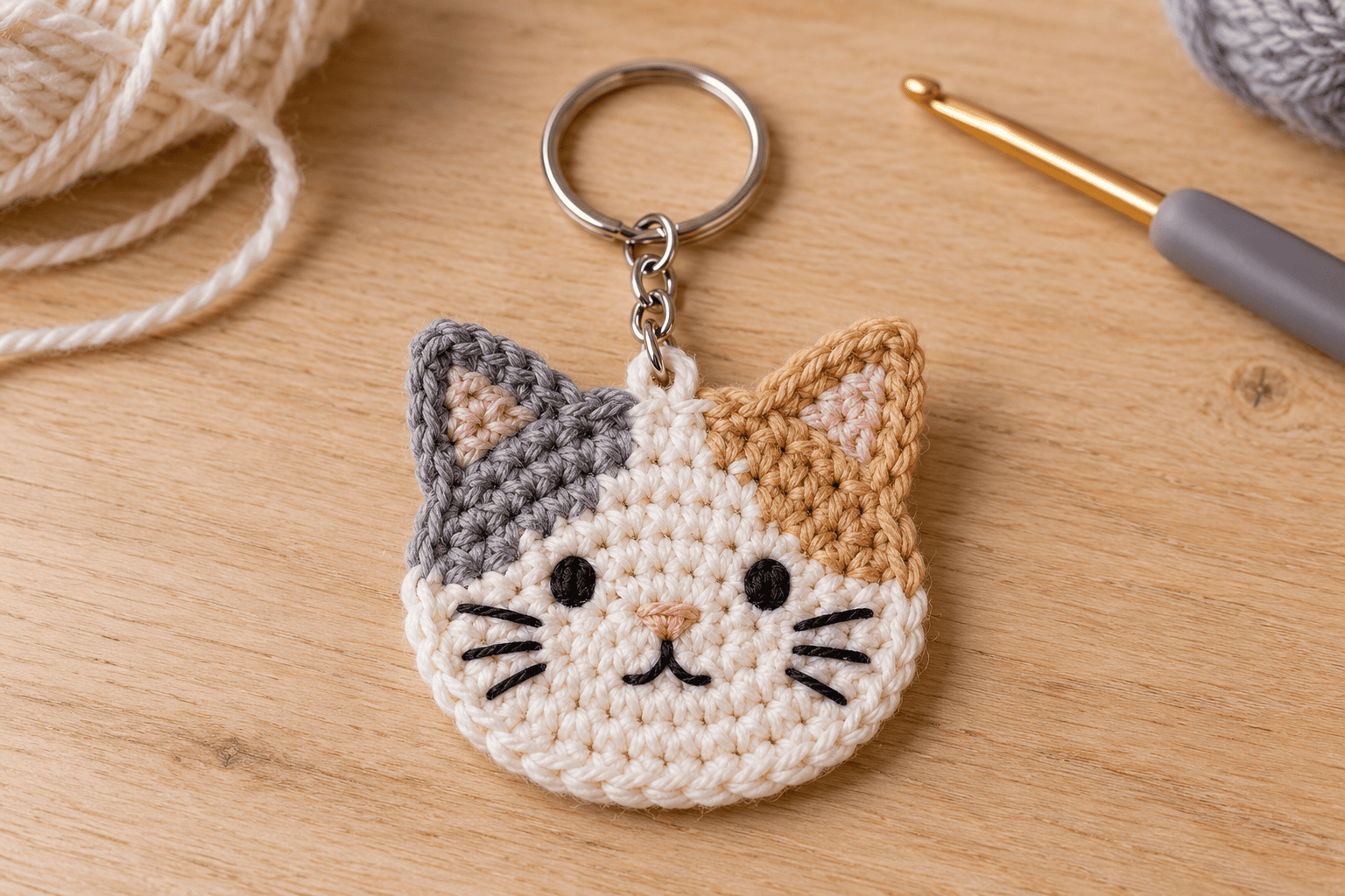 35+ Free Crochet Cat Patterns You’ll Love 16 Flat crocheted cat motif keychain amigurumi pattern inspiration