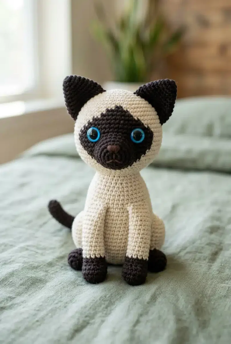 Free Amigurumi Siamese Cat Crochet Pattern10