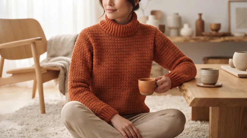 Free Caron Crochet Turtleneck Pullover Pattern
