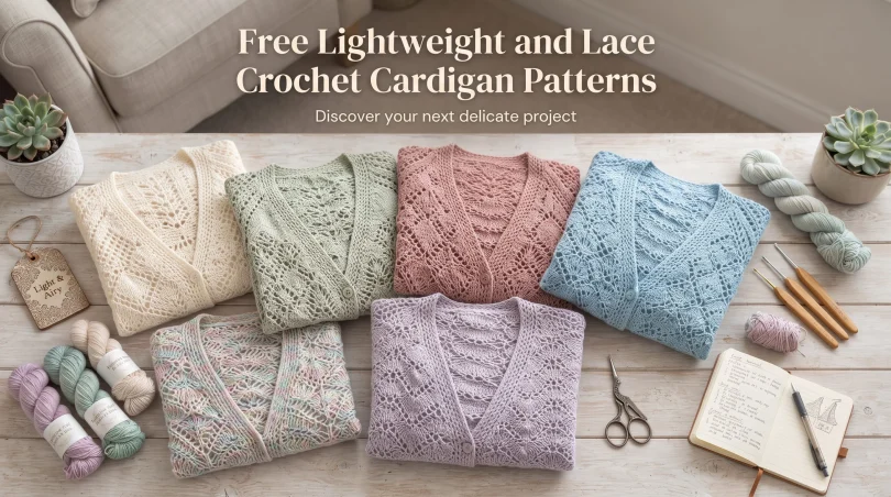 Free Lightweight and Lace Crochet Cardigan Patterns