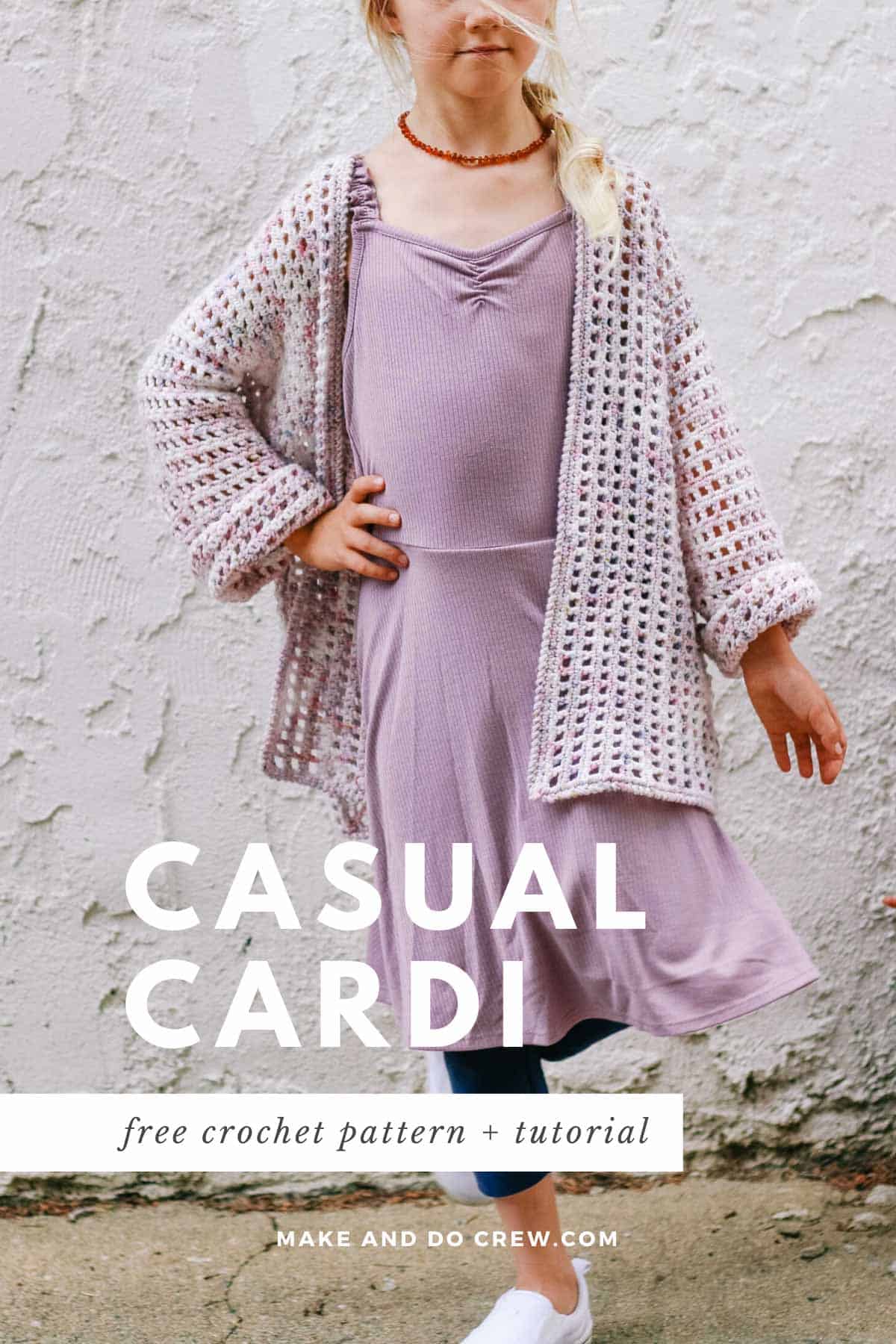 Kaleidoscope Kids Cardigan — crochet cardigan pattern photo from Make & Do Crew