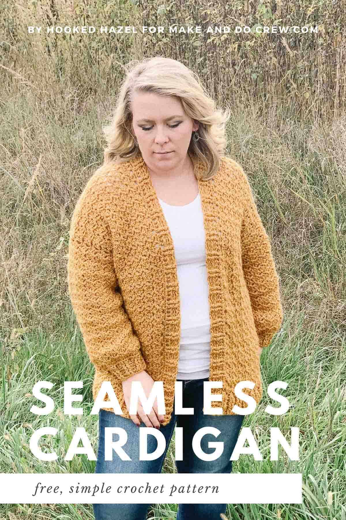12 Easy Free Crochet Cardigan Patterns for Relaxed Everyday Layers 2 Maple Woods crochet cardigan — photo from Hooked Hazel / Make & Do Crew