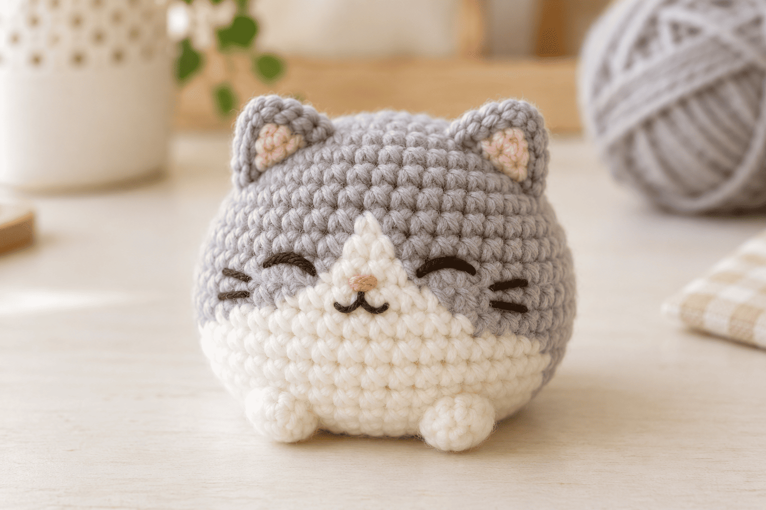35+ Free Crochet Cat Patterns You’ll Love 10 Round handmade crochet mochi cat plush pattern inspiration