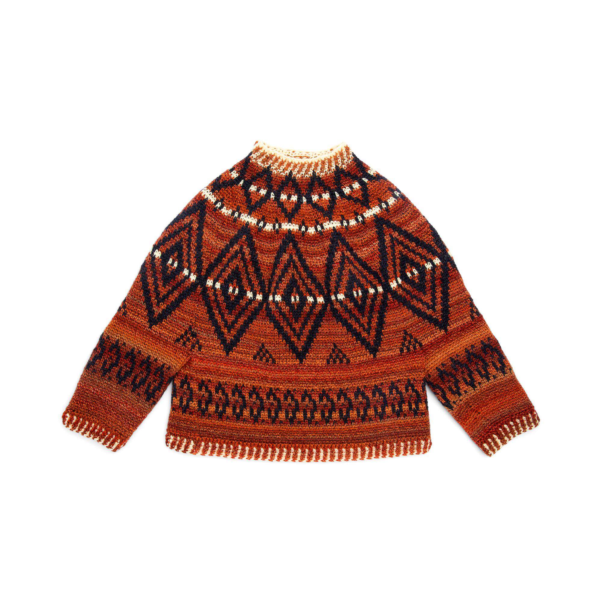 Patons Alcona Colorwork Crochet Sweater crochet sweater shown in the original Yarnspirations photograph