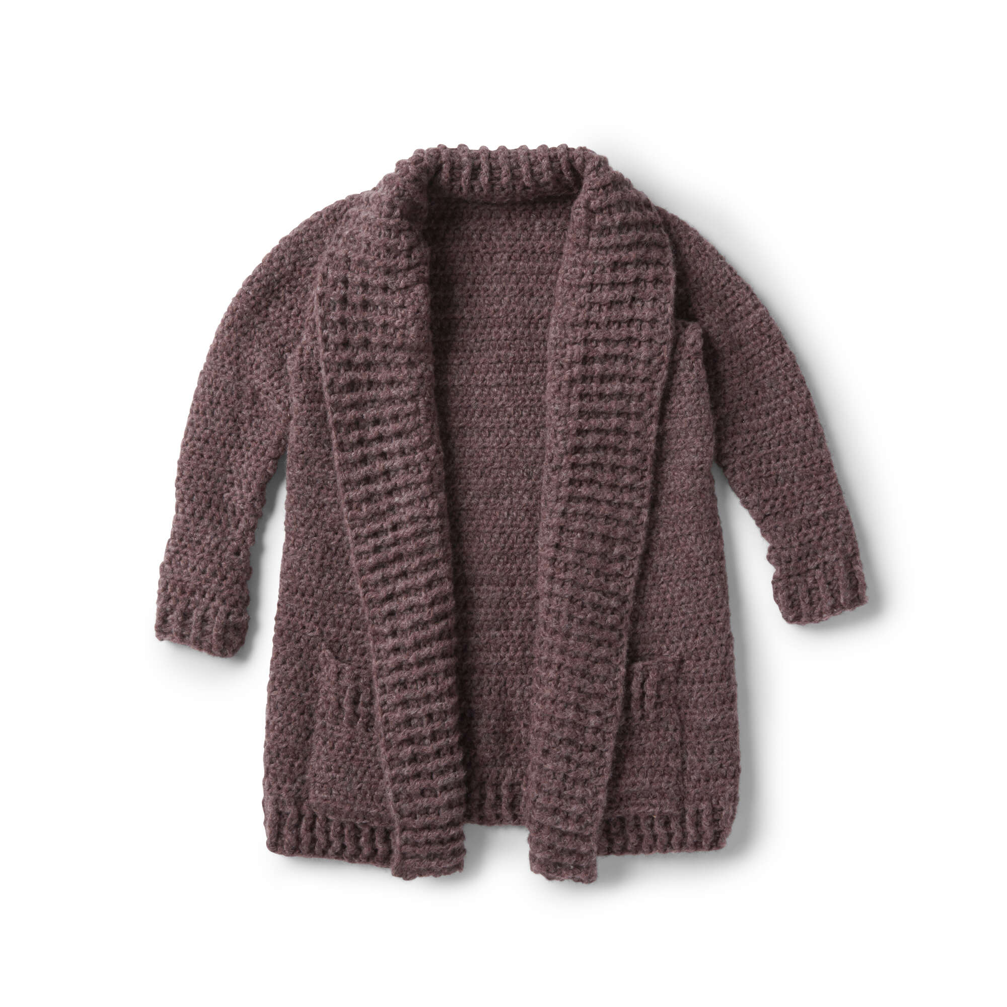 Patons Cozy Collar Crochet Cardigan — crochet cardigan pattern photo from Yarnspirations