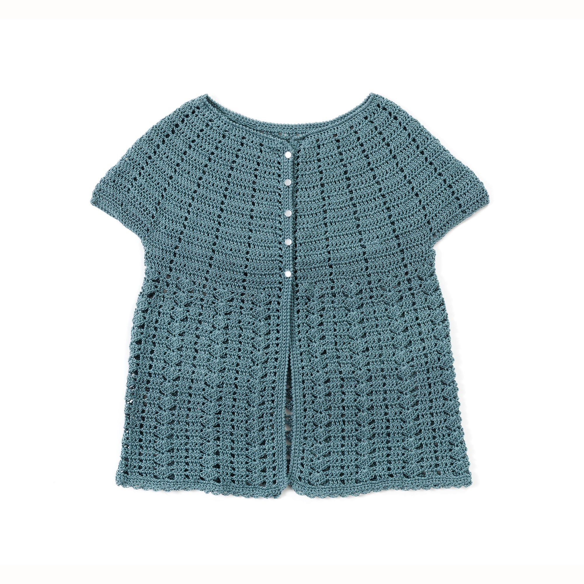 Patons Crochet Cap Sleeve Cardigan — crochet cardigan pattern photo from Yarnspirations