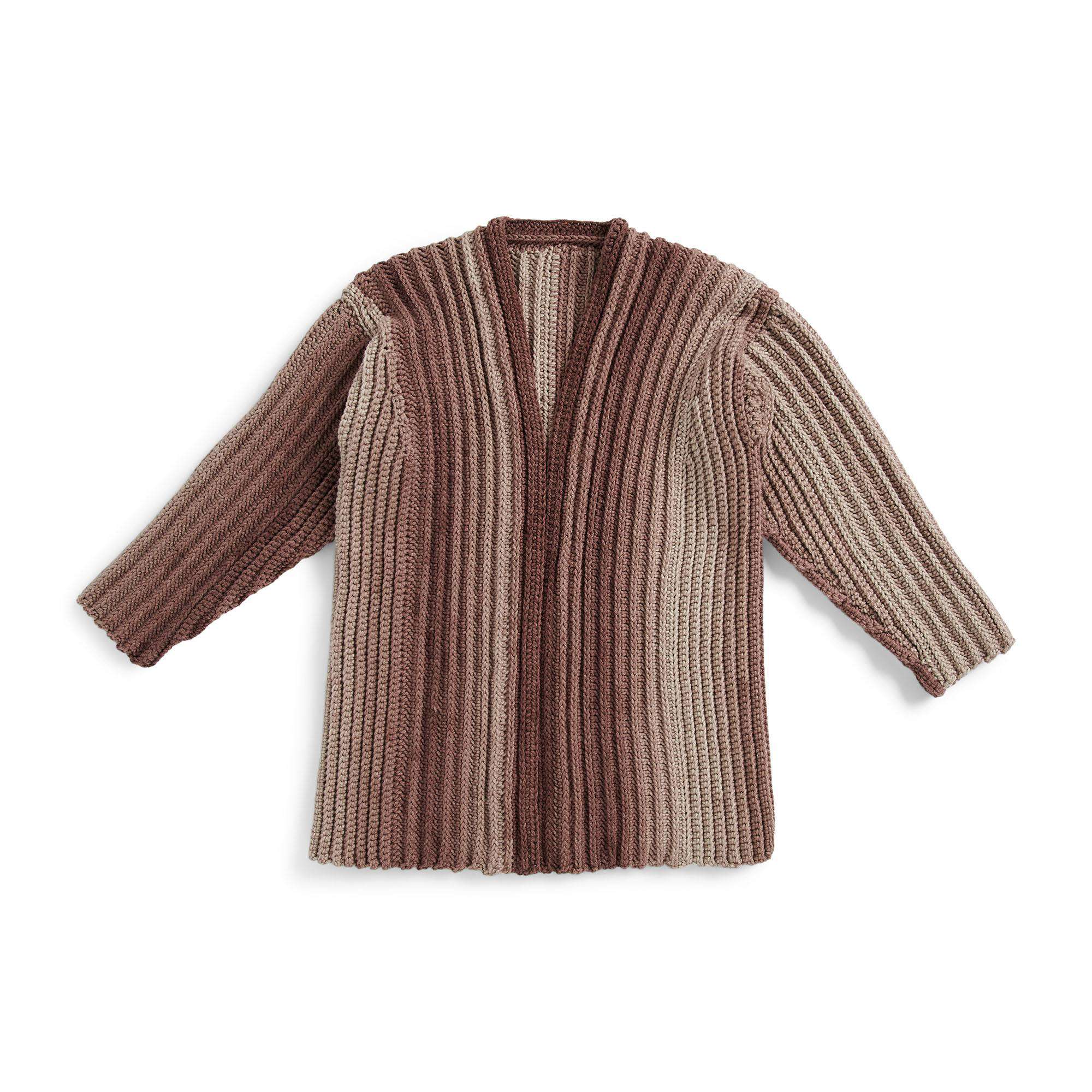 12 Easy Free Crochet Cardigan Patterns for Relaxed Everyday Layers 10 Red Heart Ribbed Crochet Cardigan — crochet cardigan pattern photo from Yarnspirations