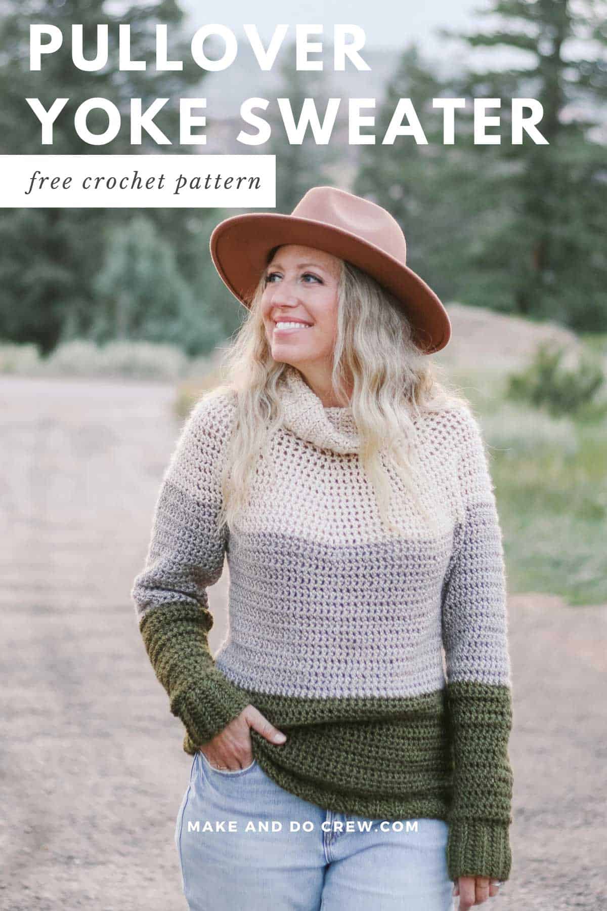 Snowbound Yoke Sweater crochet garment shown in the original pattern photograph