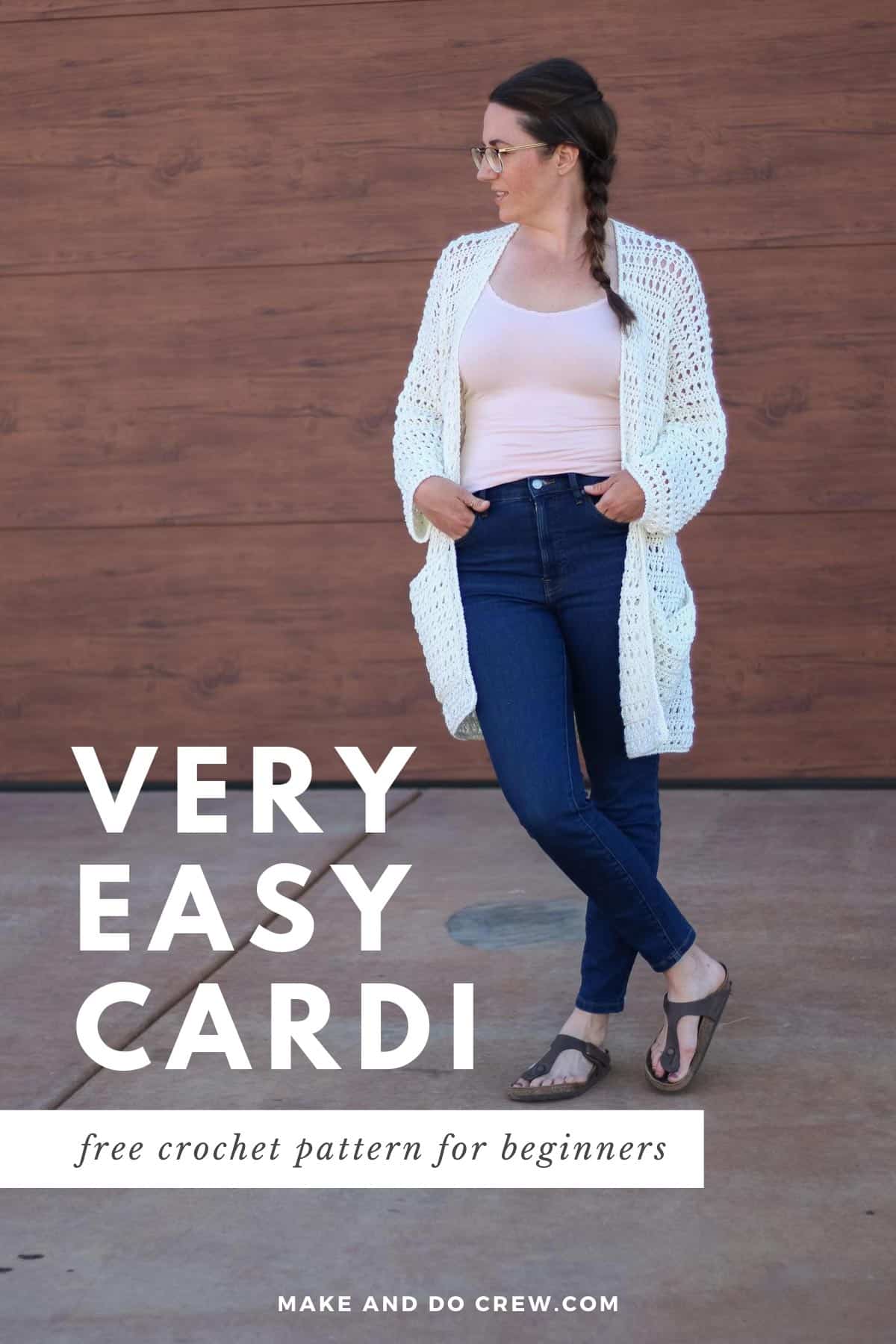 Solstice Long Cardigan — crochet cardigan pattern photo from Make & Do Crew