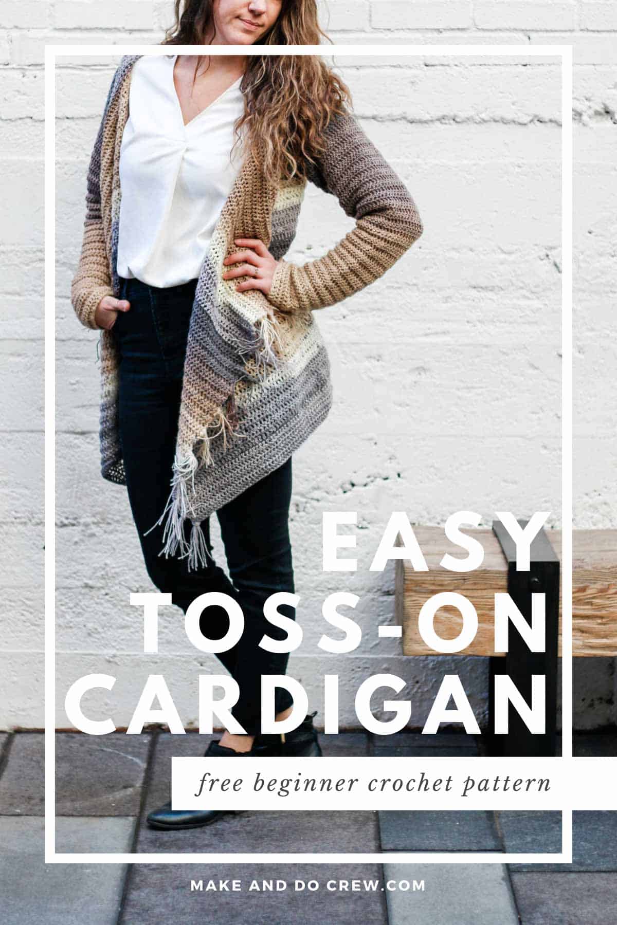 Strata Hooded Cardigan — crochet cardigan pattern photo from Make & Do Crew
